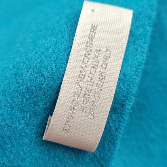 Coach Turquoise Scarf with Fringe - Picture 8 of 8